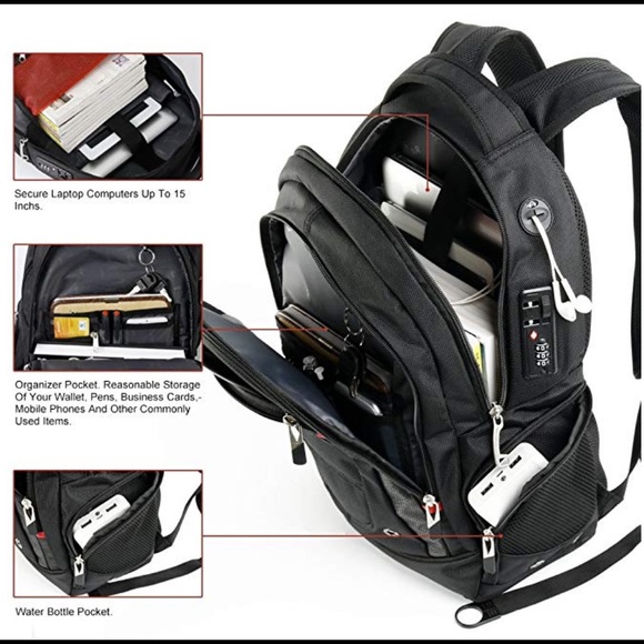 Cross Gear Laptop Backpack with Combination Lock - Picture 4 of 5